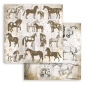 Preview: Stamperia 8 x 8 inch Small Paper Pad / 10 Papiere Romantic Horses