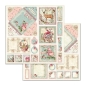 Preview: Stamperia Extra Small Paper Pad / 10 Papiere Pink Christmas