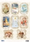 Preview: Reddy Cards Stanzbogen Nostalgische Weihnachtsmotive silber-holografisch-laminiert, 8 Motive