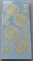 Preview: Stickerbogen 10 x 23 cm Blumenornamente Gold-Spiegelfolie blau