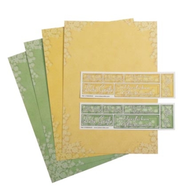Reddy Cards Kartenpapiere A4 Schimmer Design goldgelb, grün