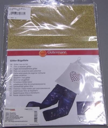 Gütermann Glitter Bügelfolie gold fein
