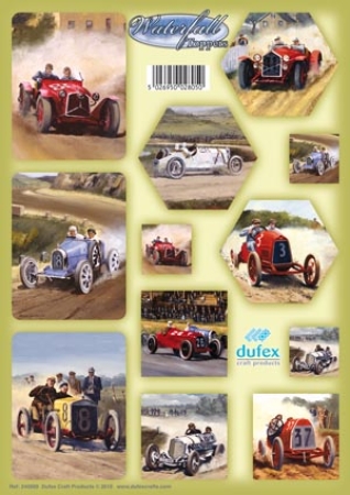 Reddy Cards Dufex Stanzbogen Set für Wasserfallkarten Motiv Oldtimer
