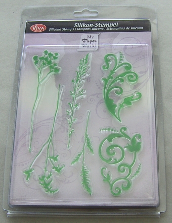 VIVA Decor Transparente Silikon-Stempel "Gräser und Schnörkel"