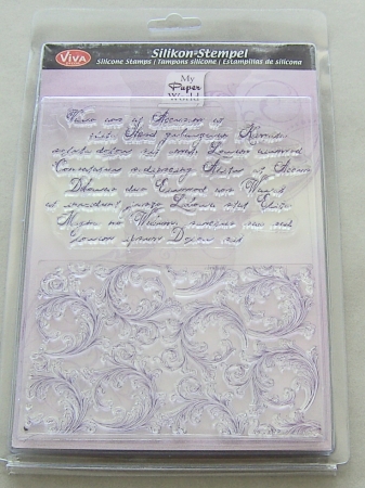 VIVA Decor Transparente Silikon-Stempel "Schrift und Schnörkel"