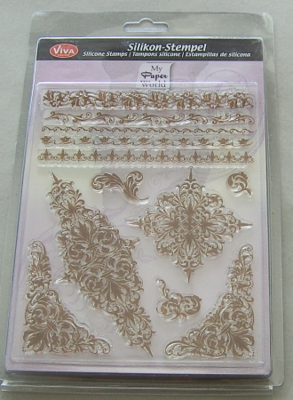 VIVA Decor Transparente Silikon-Stempel "Bordüren und Motive"