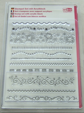 Stempel-Set mit Acrylblock 14 x 18 cm Borden