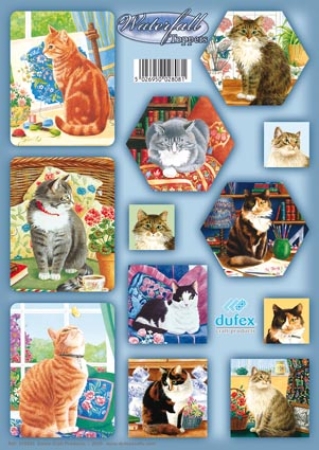 Reddy Cards Stanzbogen für Wasserfallkarten Motiv Katzen