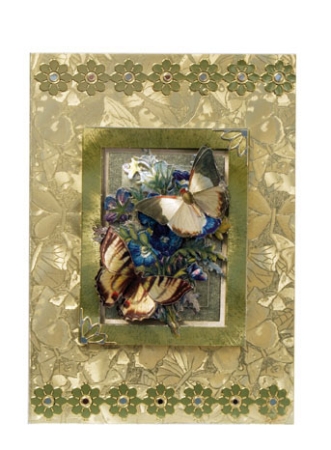 Preview: Dufex Stanzbogen Gallery, Schmetterlinge blau-creme