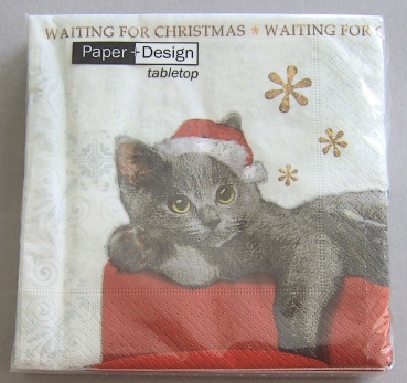 Christmas Cat natur je Stück