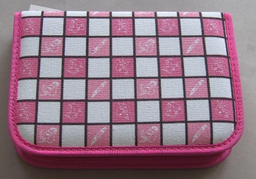 EBERHARD FABER Inhalt Schüleretui mit 2 Klappen 50 Teile Karos pink