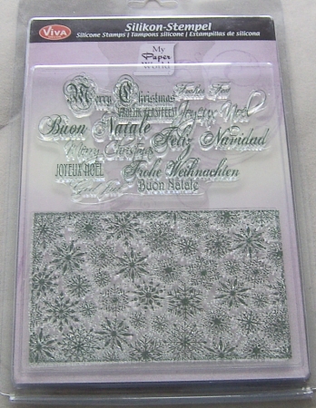 VIVA Decor Transparente Silikon-Stempel "Weihnachtshintergrund und Schrift"