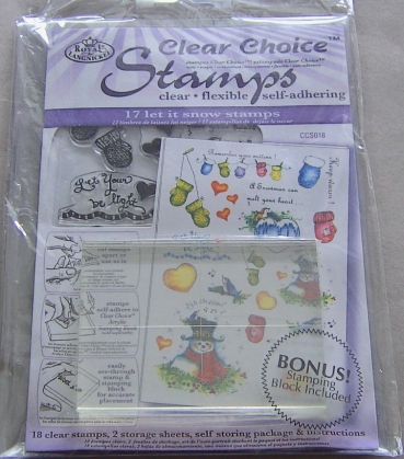 Royal Langnickel Motiv-Stempel-Set 17 let it snow Stamps mit Acrylblock