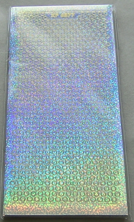 Stickerbogen Polka Dots / Polka Stippen silber hologramm