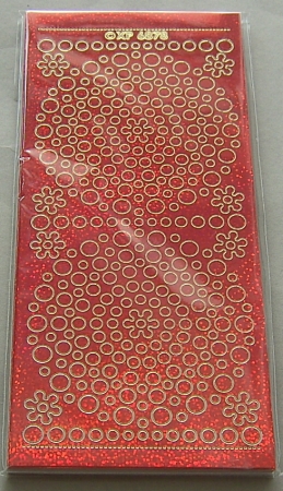 Stickerbogen Polka Dots diverse Formen rot