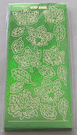 Stickerbogen 10 x 23 cm holografisch Blätter grün