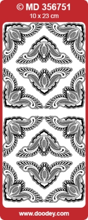 Preview: MD Sticker transparent Ecken silber