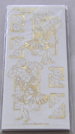 MD Sticker transparent Flower Fairies phlox gold