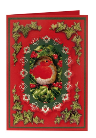 Preview: Reddy 3D Stanzbogenset "Rotkehlchen, Schnee-Weihnachtsmann"