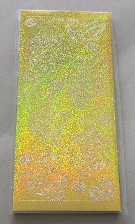 Stickerbogen 10 x 23 cm Aufkleber Hologramm Garden Fairies gelb