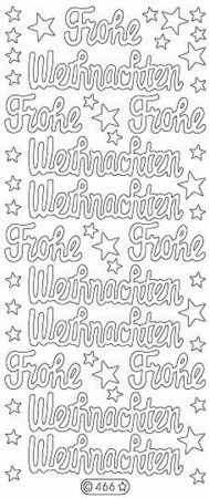 Preview: Stickerbogen 10 x 23 cm ""Frohe Weihnachten"" Glitzer gold
