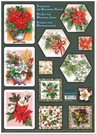 Reddy Cards Bastelpackung Wasserfallkarten, Weihnachtsblumen