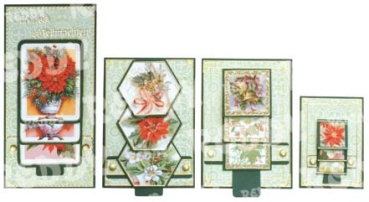 Preview: Reddy Cards Bastelpackung Wasserfallkarten, Weihnachtsblumen