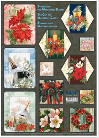 Reddy Cards Bastelpackung Wasserfallkarten, Blumen, Silvester