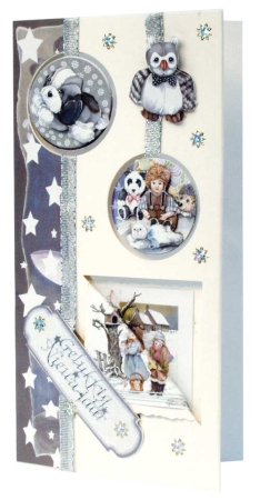 Reddy Cards Bastelset Weihnachten Stanzbogen Eule und Hund