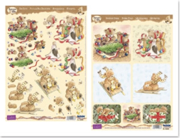 Reddy Cards "Popcorn the Bear" Christmas 3D Stanzbogen Set 3