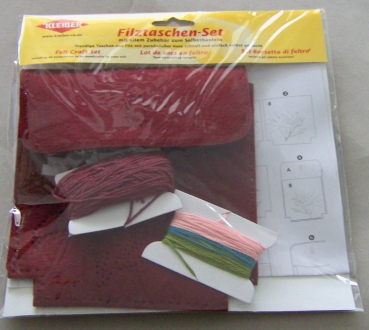 Preview: Kleiber Filztaschen-Set Lilie bordeaux