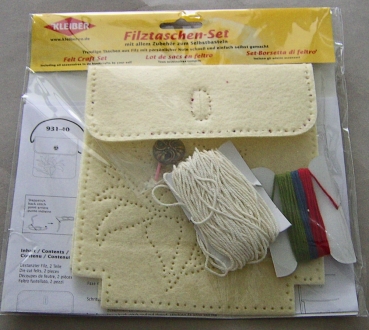 Preview: Kleiber Filztaschen-Set Lilie weiss / creme