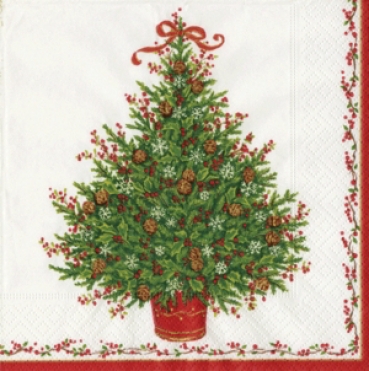 Caspari Lunch Serviette pro Stück Oh christmas tree