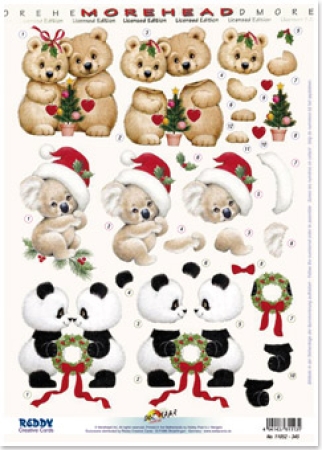 3D Stanzbogen Moreheads Weihnachtsbärchen