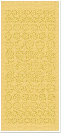 Preview: Stickerbogen 10 x 23 cm Kleine Blüten gold-perlmutt-gold