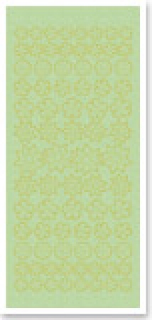 Preview: Stickerbogen 10 x 23 cm Kleine Blüten gold-perlmutt-grün