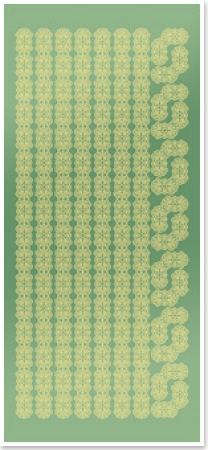Preview: Stickerbogen 10 x 23 cm Spitzenbordüren und Ecken Gold-Spiegelfolie grün