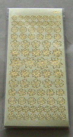 Stickerbogen 10 x 23 cm Perlmuttecken mit französischen Lilien gold-perlmutt-gold