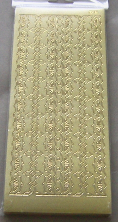 Stickerbogen 10 x 23 cm Perlmuttränder mit Spitzenmuster 1 gold-perlmutt-gold