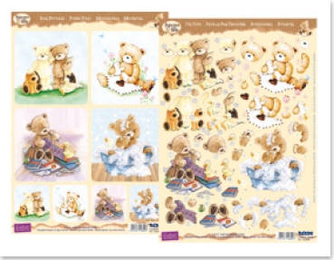 Reddy Cards "Popcorn the Bear" Kids 2 3D Stanzbogen Set