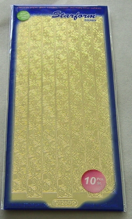 Le Suh Stickerbogen 10 x 23 cm Rahmen Rosen gold