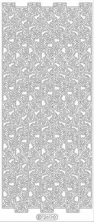 Preview: Le Suh Stickerbogen 10 x 23 cm Rahmen Rosen gold