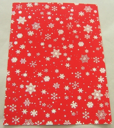 Reddy Cards Deko-Karton Weihnachten rot, silber-laminiert