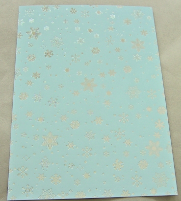 Preview: Reddy Cards Deko-Karton Weihnachten hellblau, silber-laminiert