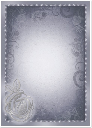 Reddy Cards Deko-Karton "Rose" blaugrau, silber-laminiert