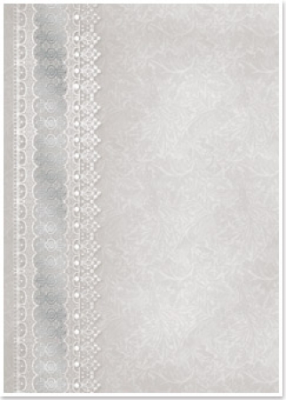 Reddy Cards Deko-Karton "Spitzen" grau, silber-laminiert
