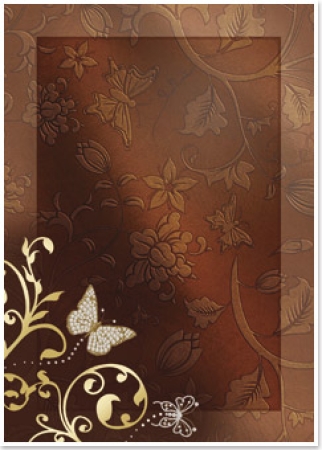 Reddy Cards Deko-Karton "Schmetterlinge" schoko gold-laminiert
