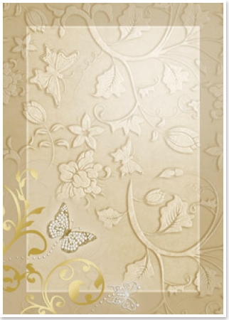 Reddy Cards Deko-Karton "Schmetterlinge" sahara gold-laminiert