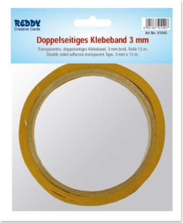 Reddy Cards Doppelseitiges Klebeband 3 mm x 13 Meter