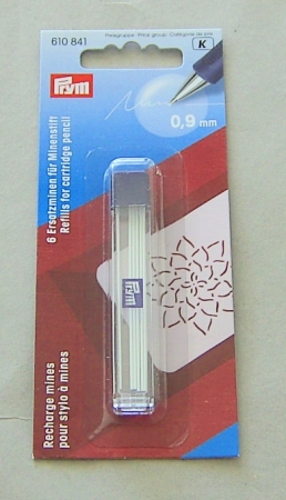 Prym Ersatzminen für Minenstift extra fein 0,9 mm weiss